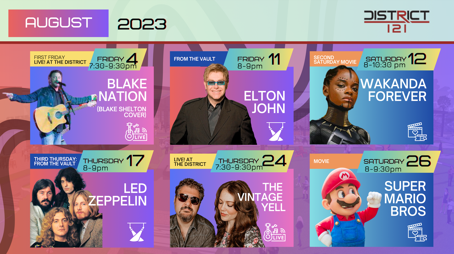 District 121 events in August 2023