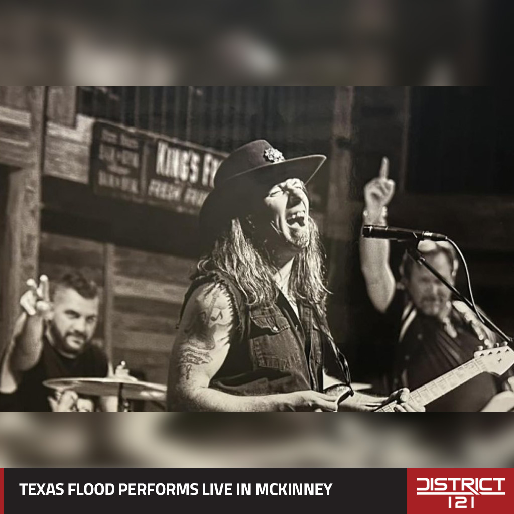 Texas Flood performs in McKinney, Texas.